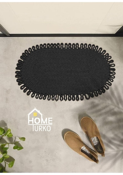 Jüt, Desenli Kapı Önü, Paspas, Banyo Paspası, Balkon Paspası/hediyelik, Ev Eşyası. Siyah 80 X 120, Paspasa14-80x Çok Renkli