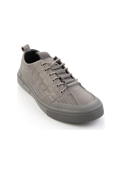 Gri Hakiki Deri Erkek Sneaker E01900251044 Gri