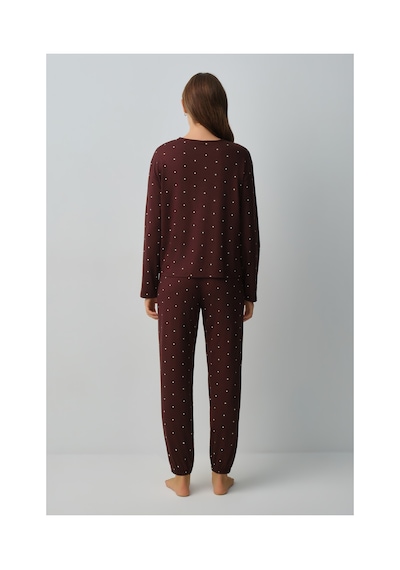Suwen Meloni Spor Pijama Takımı Wsh1051014691 Kahverengi