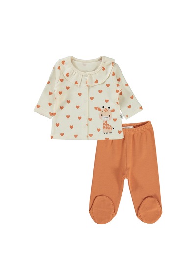 Civil Baby Kalp Zürafa 1-6 Ay Pijama Takımı Fil Dişi