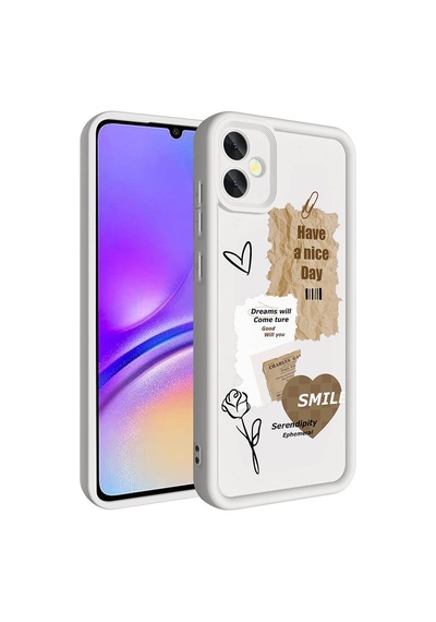 Galaxy Uyumlu A05 Kılıf Kamera Korumalı Baskılı Arka Yüzey Klas Kapak - Siyah Siyah Siyah