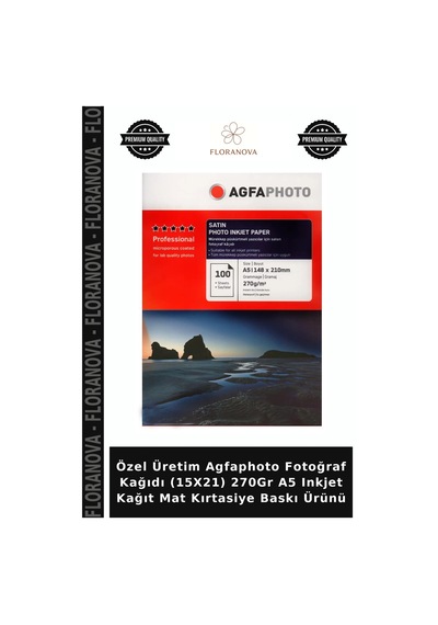 Özel Üretim Agfaphoto Fotoğraf Kağıdı 15x21 270gr A5 Inkjet Kağıt Mat Kırtasiye Baskı Ürünü