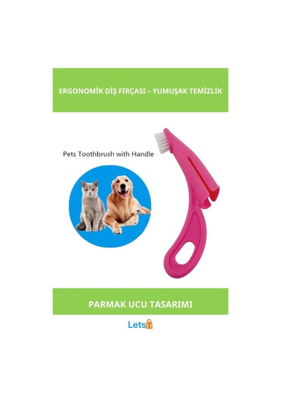 Yumuşak Malzeme Ergonomik Evcil Hayvan Diş Fırçası