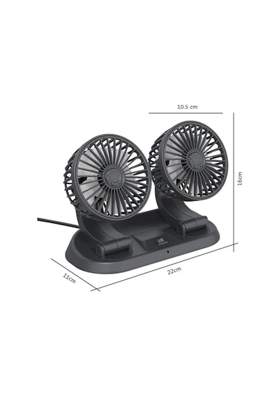 Fan10 Mini Araç Vantilatörü, 12 Volt Dc, Çakmaklık Bağlantılı, Plastik, Araç Numaratörlü 2 Li Set