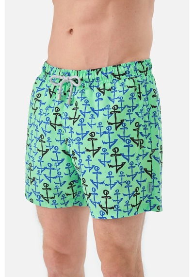 John Frank Anchor Desenli Hızlı Kuruyan Mayo Short Erkek Mayo Short Jfsssw35 Mint