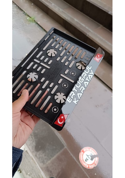 Motorsiklet Plakalığı - İsme Özel Türk Bayraklı - Kişiye Özel Motor Plakalığı İsimli