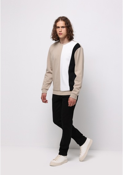 Colin's Colins Comfort Fit Erkek Bej Sweatshirt Cl1075322 Q1.v2 San Sari Colin's Colins Comfort Fit Erkek Bej Sweatshirt Cl1075322 Q1.v2 San Sari