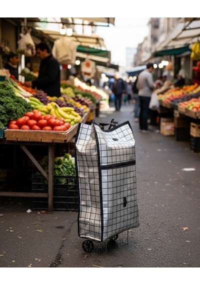 Ağır Yük Tmaya Uygun Tekerlekli Market Ve Semeglbl - 68 Pazar Çantası