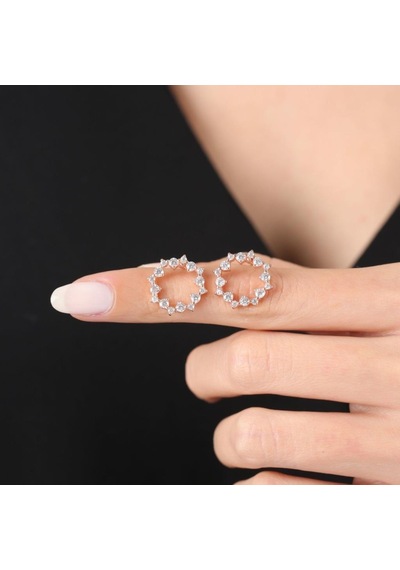 Mia Vento Pırlanta Montür Işıltı Büyüsü Rose Renk Gümüş Küpe
