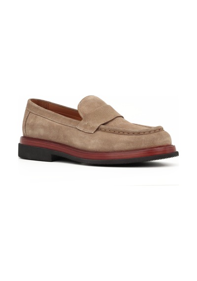 Tuna Hakiki Süet Deri Bej Loafer Erkek Ayakkabı 39-44 No - 3524 Bej