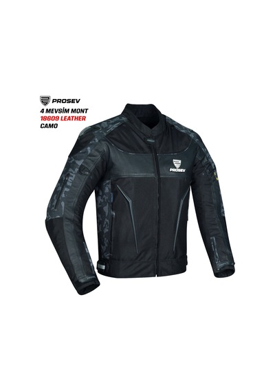 Prosev 18609 Hörgüçlü Kışlık Kısa Mont Camo-siyah