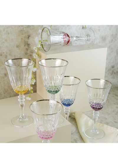 Aryıldız Fiona 6'lı Uzun Kadeh Platin 300 Ml Renkli