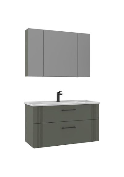 Orka Banyo Dolabı Takım Bari 100 Cm Mat Yeşil Yeşil Orka Banyo Dolabı Takım Bari 100 Cm Mat Yeşil Yeşil