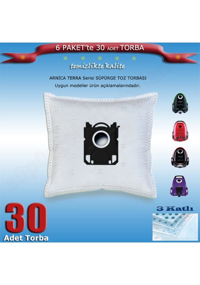Terra-premium-blu-green-plus-rosso-lotus Turbo Et-et 14200 Serisi Süpürge Toz Torbası 30 Ad 202420