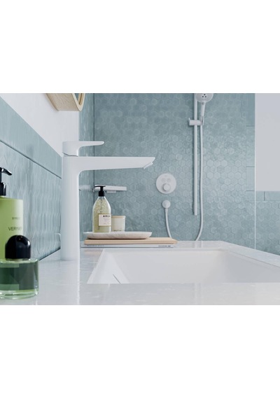 Hansgrohe Talis E 240 Yüksek Lavabo Bataryası Beyaz Gider Set
