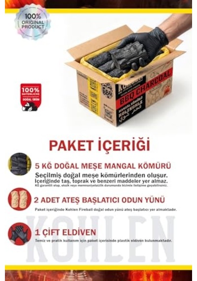 Kohlen Doğal Meşe Mangal Kömürü 5 Kğ- Bbq Özel Paket Diğer