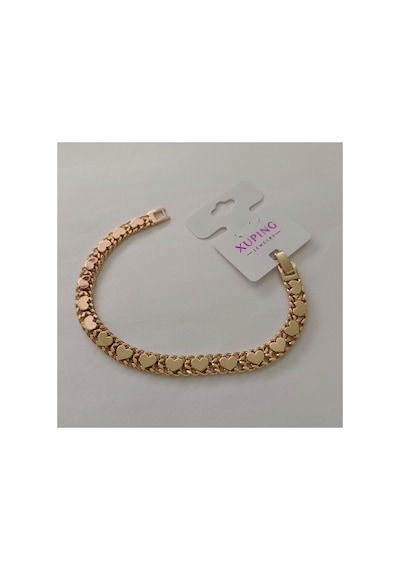 Xuping Vıp Kaliteli Antialerjik Tamboy Sıralı Kalp Motifli Rose Gold Bileklik Rose Gold