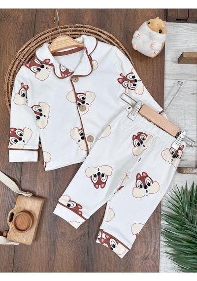 Bebek Ve Çocuk Mevsimlik Pijama Takımı 4bb2 Beyaz