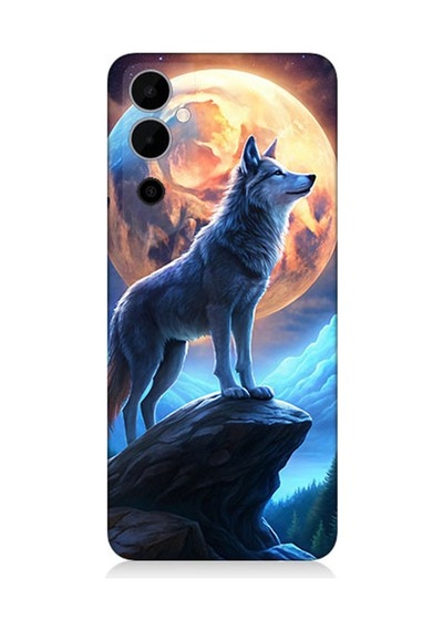 Tecno Pova Neo 2 Uyumlu Geceye Uluyan Yalnızlık Desenli Silikon Kılıf Çok Renkli