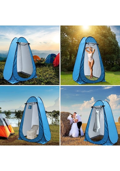 Valkyrie Kamp Outdoor Wc Duş Giyinme Çadırı İç Astarlı 190x120x120 Fotoğraf Prova Kabini Mavi