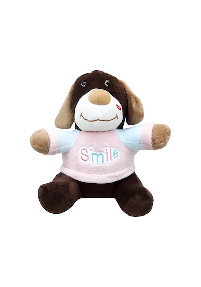 Uyku Ve Oyun Arkadaşım Peluş Smile Köpek Koyu Kahverengi 40cm