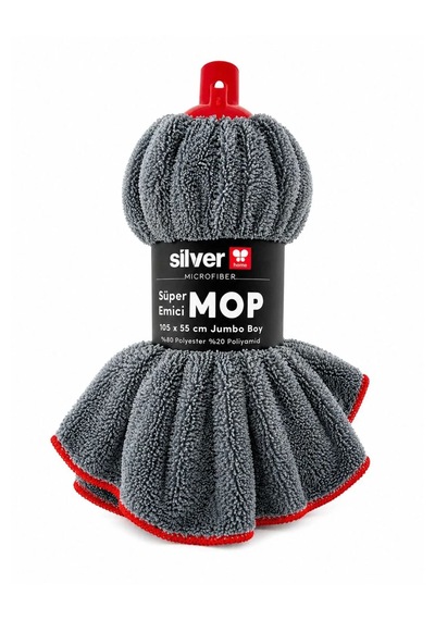 Ekstra Kalın Ve Büyük Kıl Tüy Toplayan Süper Emici Mikrofiber Yedek Mop Ucu 2'li Gri