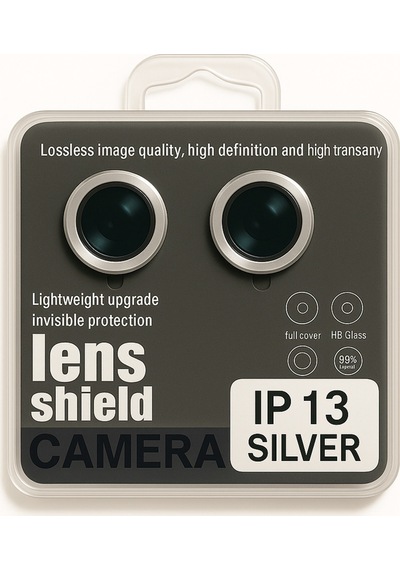 Apple Uyumlu iPhone 13/13 Plus Kamera Lens Koruyucu Black/silver Yüksek Çözünürlüklü-parlak-güçlü Silver