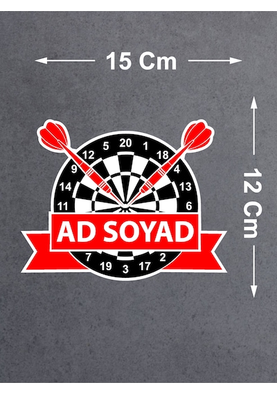 Kişiye Özel Dart Sticker - Yazı Isim Sticker - 00270 15x12 Cm