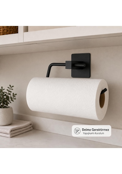 Yapışkanlı Metal Kağıt Havuluk, Havlu Peçete Askılığı, Yapışkanı Yanında, Hızlı Kurulum, Montaj Gerektirmez, Mutfak Ve Banyo İçin Paslanmaz Çelik Cok Renkli