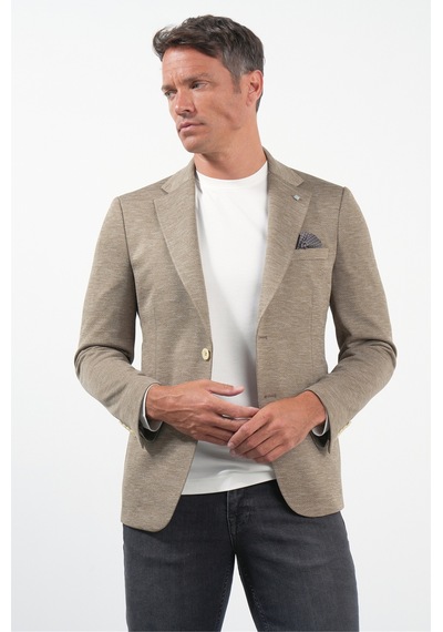 İmza Bej Mono Yaka Örme 6 Drop Slim Fit Ceket 1002260152