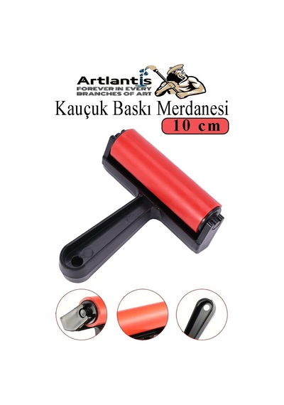 Kauçuk Baskı Merdanesi 10 Cm 1 Adet Plastik Linol Baskı Merdanesi Silindir Rulo Merdane Vinil Baskı Yapıştırma