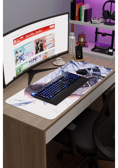 Noragami Kaymaz Dikişli Kauçuk Oyuncu Mousepad V2 - 90x40 Xxl Gaming Mouse Pad Fare Altlığı
