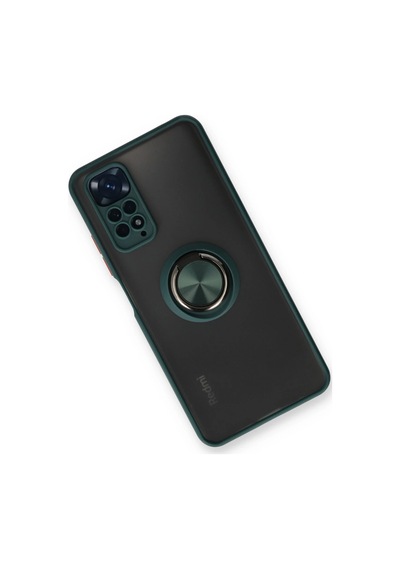 Newface - 990 - Xiaomi Redmi Note 11 Kılıf Montreal Yüzüklü Silikon Kapak - Csmo-tex - - Yeşil