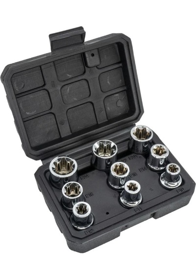 Dorf 1/2 E Torx Lokma Seti 9 Parça E10-e24 Plastik Kutulu