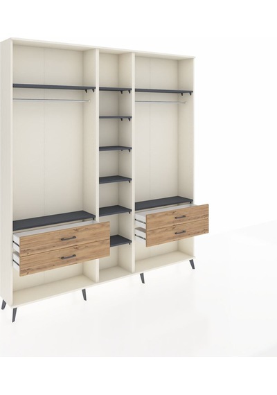 Arges Dolap 10 Raflı 4 Çekmeceli 2 Askılı 220x30x243 Aytaşı-antrasit/çam Antrasıt/atlas Çam Arges Dolap 10 Raflı 4 Çekmeceli 2 Askılı 220x30x243 Aytaşı-antrasit/çam Antrasıt/atlas Çam