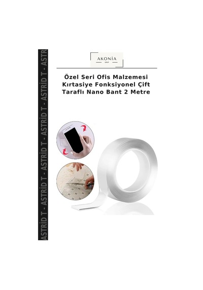 Özel Seri Ofis Malzemesi Kırtasiye Fonksiyonel Çift Taraflı Nano Bant 2 Metre