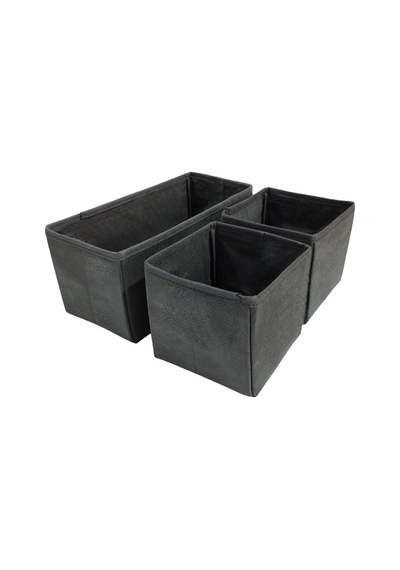 Tr Antrasit 3'lü Çekmece İçi Düzenleyici Organizer Set - Çok Amaçlı Dolap İçi Kutu Seti Genel