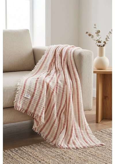 Çift Katlı Müslin Bebek Pike Örtü Yenidoğan Battaniyesi 85x95 Cm Bebek Pikesi Puset Örtüsü Kiremit