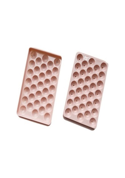 2'li Set Küre Buz Kalıbı Kapaklı 33 Hazneli Yuvarlak Buz Kalıbı Kokteyl Sunum Buz Kalıbı 20x12 Cm Diğer