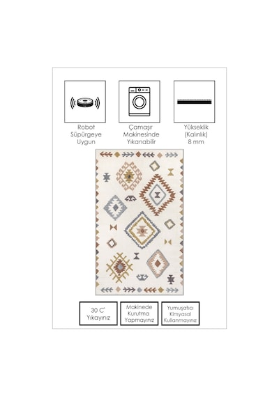 West Home Dijital Baskı Yıkanabilir Kaymaz Taban Mutfak Halısı Salon Halısı Ve Yolluk Wh 541 Multy