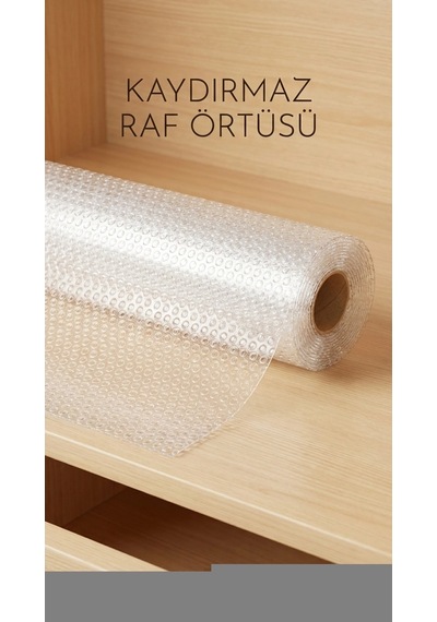 Buğz Şeffaf Pvc Kaydırmaz Raflık Dolap İçi Çekmece Örtüsü 45x300 Cm Koruyucu Diğer