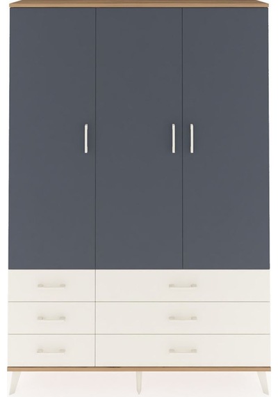 Arges Dolap 5 Raflı 6 Çekmeceli Tek Askılı 132x30x195 Çam-antrasit/aytaşı Antrasıt/aytası Arges Dolap 5 Raflı 6 Çekmeceli Tek Askılı 132x30x195 Çam-antrasit/aytaşı Antrasıt/aytası