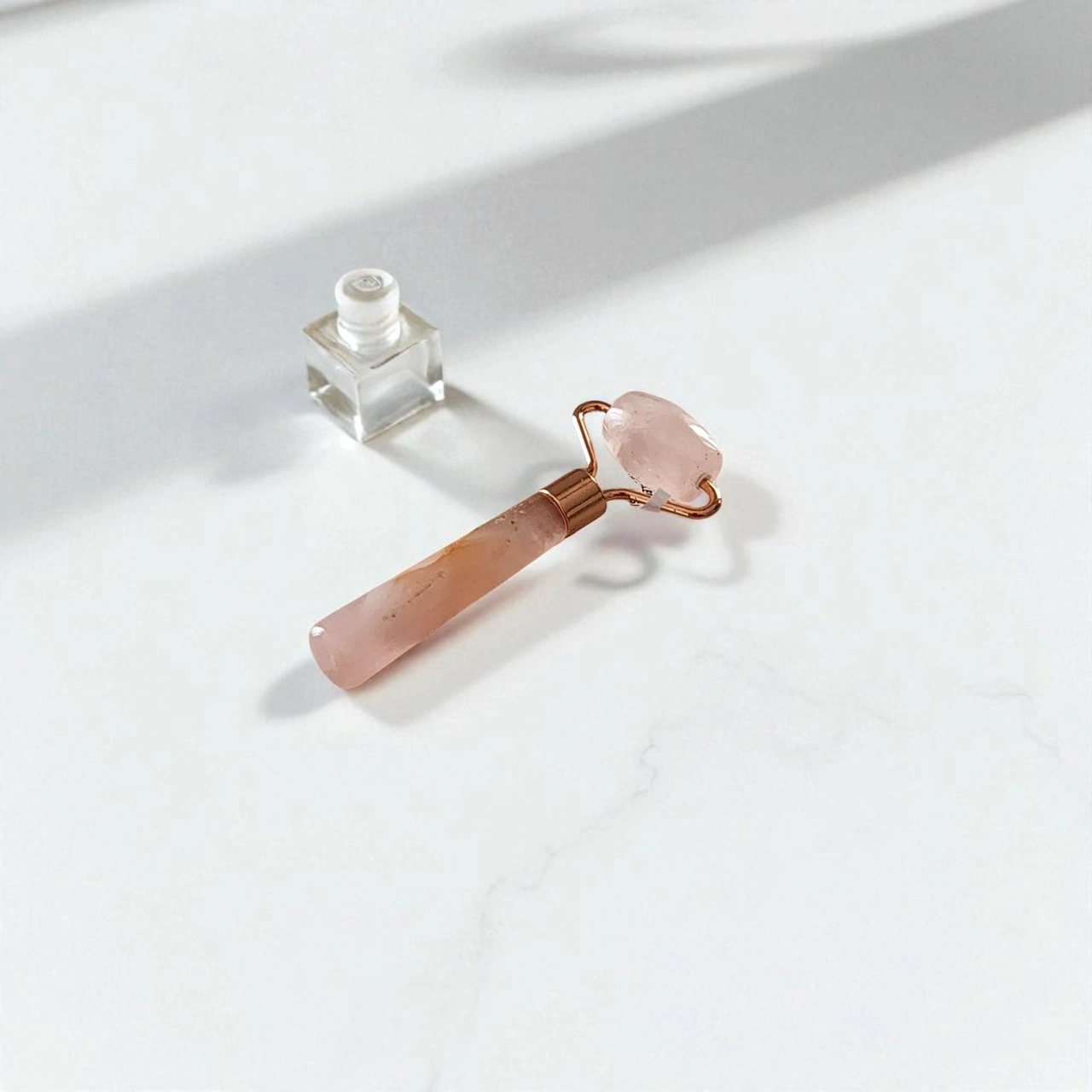 Pembe Quartz Mini Roller Masaj Taşı