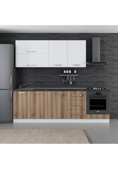 Minar 250 Cm Mutfak Dolabı Beyaz Dore 250-D6 Beyaz