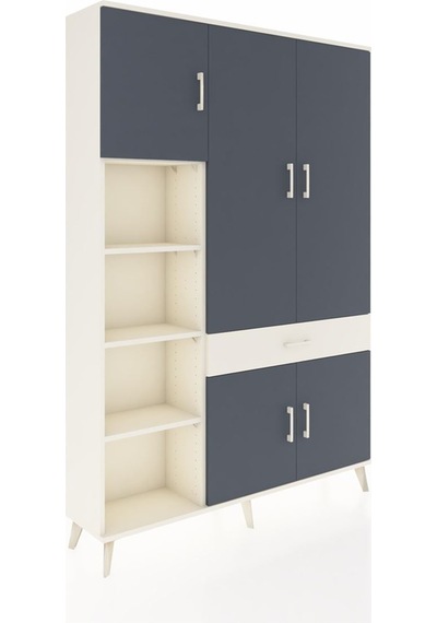 Arges Dolap 8 Raflı Tek Çekmeceli 5 Kapaklı 132x30x195 Aytaşı-antrasit/aytaşı Antrasıt/aytası Arges Dolap 8 Raflı Tek Çekmeceli 5 Kapaklı 132x30x195 Aytaşı-antrasit/aytaşı Antrasıt/aytası