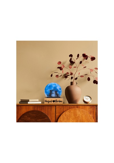 Led Işıklı Pleksi Dolunay Kişiselleştirilebilir Dekoratif Biblo Harvey Kediler Anahtar Askılığı Mavi - 737322722 Mavi