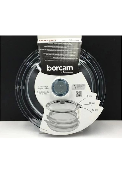 Paşabahçe 590220 Borcam Tencere Kapağı 18-20 22cm Tekli