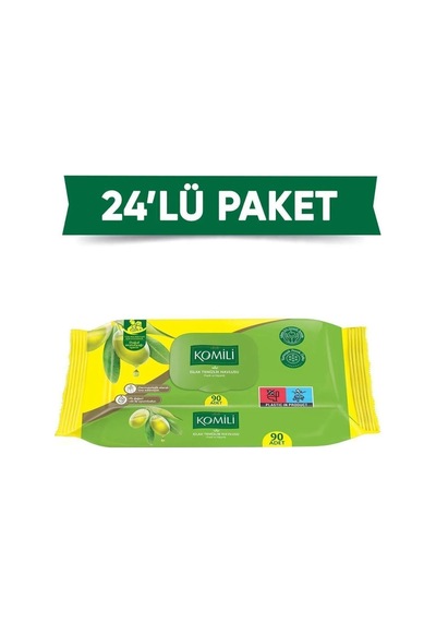 Komili Zeytinyağlı Islak Havlu 90 Yaprak X 24 Adet 24'lü Set
