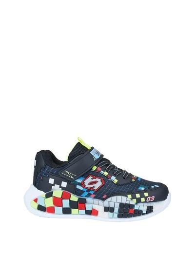 Zacoz Erkek Çocuk Oyun Pixel Blok Desenli Spor Sneaker Ayakkabı siyah