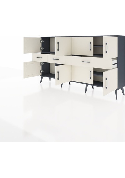 Arges Konsol 5 Raflı 3 Çekmeceli 8 Kapaklı 176x30x99 Antrasit-aytaşı Aytası - Antrasıt Arges Konsol 5 Raflı 3 Çekmeceli 8 Kapaklı 176x30x99 Antrasit-aytaşı Aytası - Antrasıt